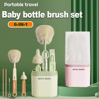 Travel Baby Bottle Cleaning Kit - Portable Silicone Baby Bottle