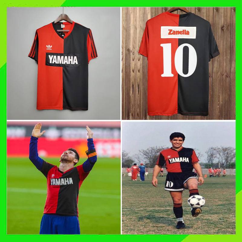 1993 1994 Newell's Old Boys Retro Soccer Jerseys #10 Home Red Black