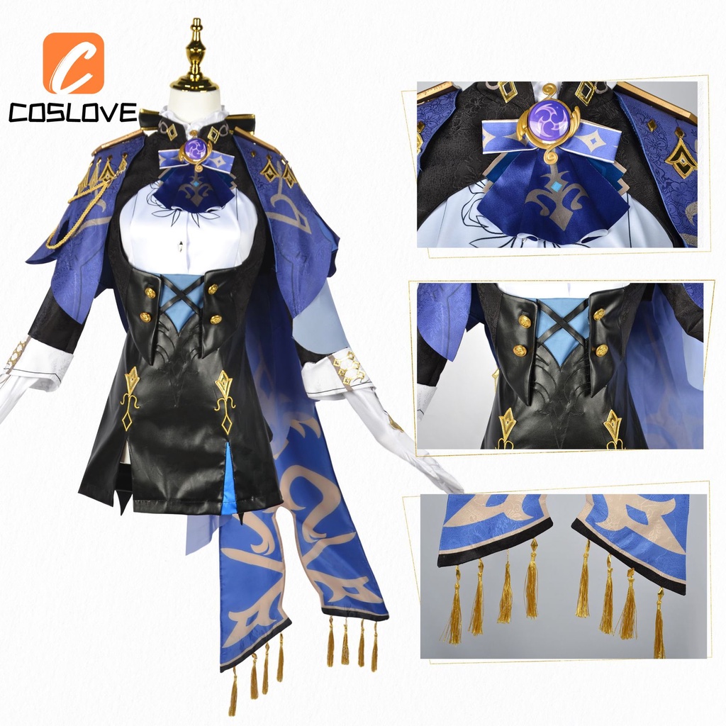 Genshin Impact Clorinde Cosplay Full Set Costume Game Character Uniform ...