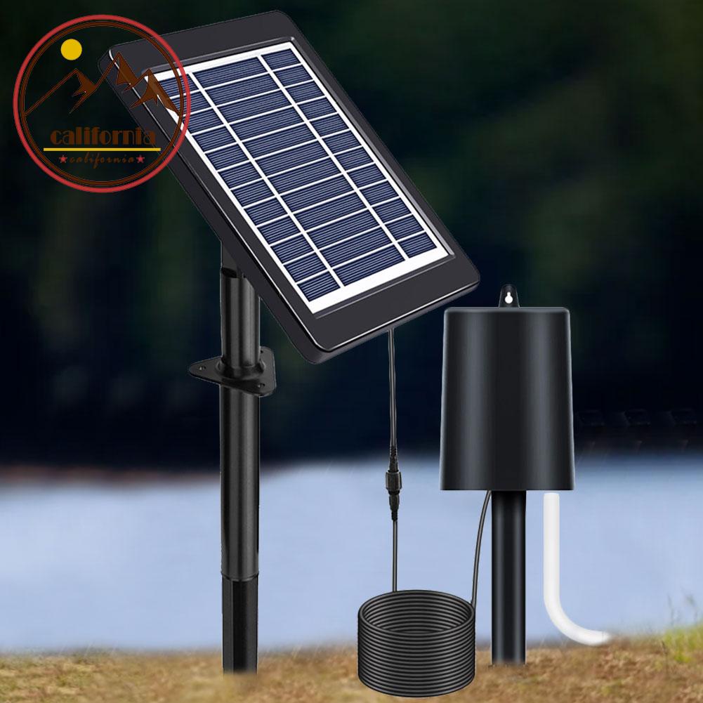Solar Pond Bubbler Low Noise 6V3W Portable Fishing Aerator with 2200 MAh Battery Backup for