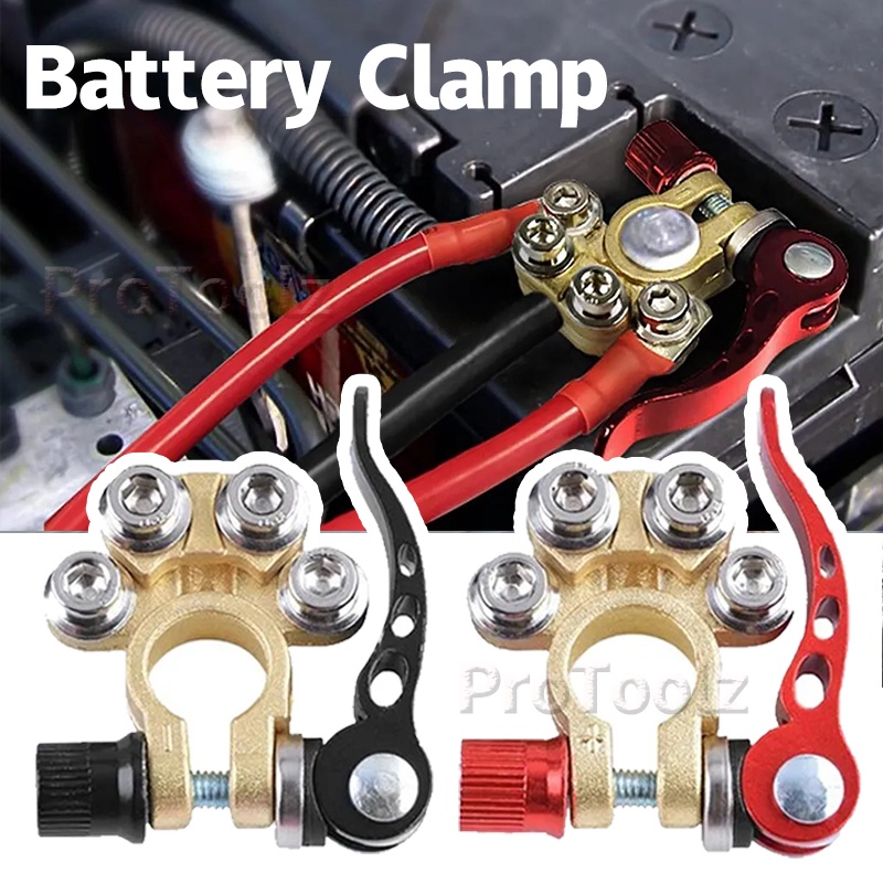 2 PCS Car Battery Terminal Release Battery Clamp Porous Wiring Clamp
