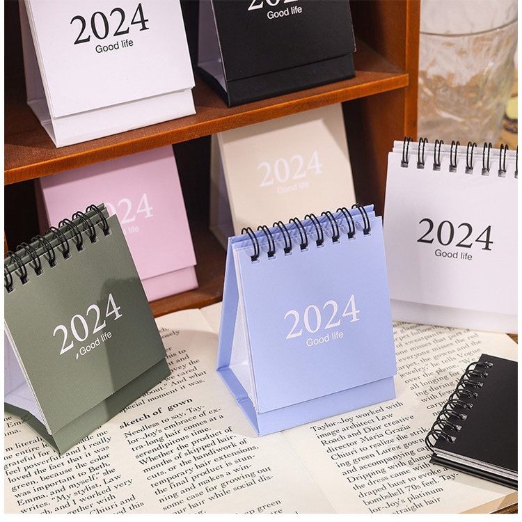 2024 Mini Desktop Calendar Minimalist Decoration Stationery Kalendar ...