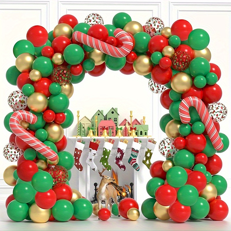 Christmas Balloon Garland Arch Kits 102 Pieces/set Red Green Metal