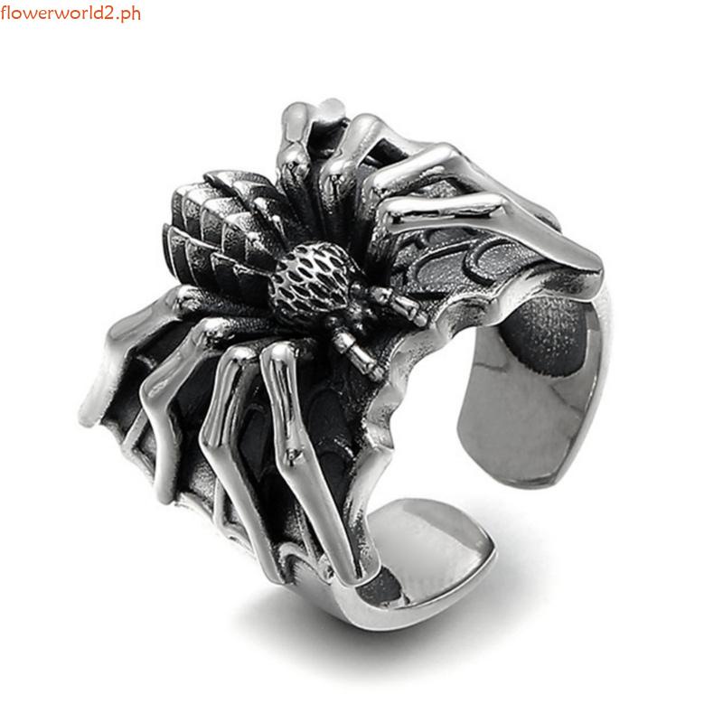 flowerworld2 Gothic Spiders Open Rings Punk Style Statement Rings ...