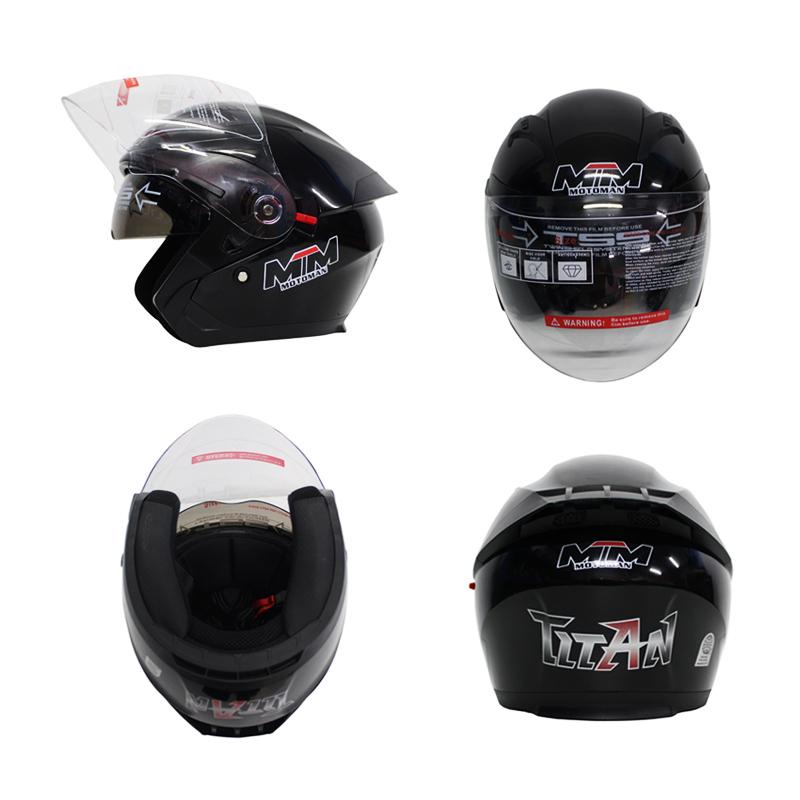 ANS MTM Half Face helmet Motorcycle dual visor + clear visor Helmets ...