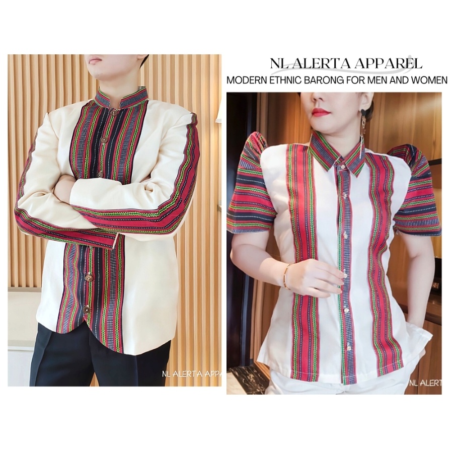 Cod Modern Ethnic Filipiniana Barong For Women And Coat Barong For Men Individual Selling 5958