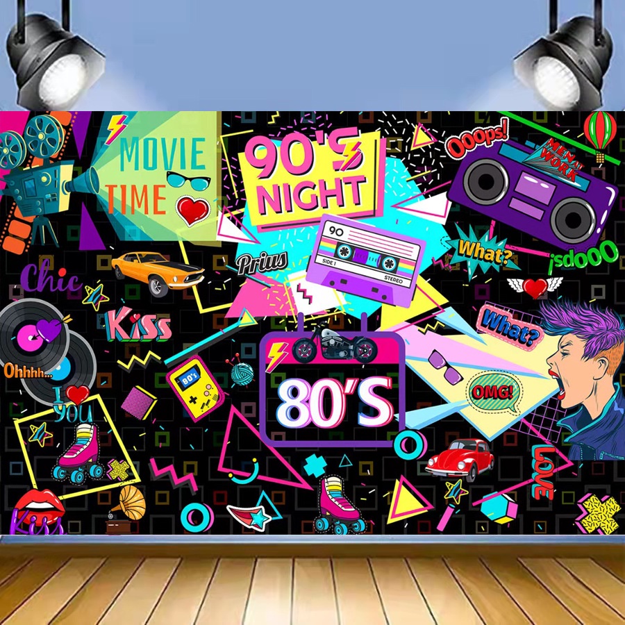 Disco Party Decorations Backdrop Dance Birthday Banner Backdrop,70s 80s 90s  Disco Backdrop Birthday Background Hippie Party Supplies 