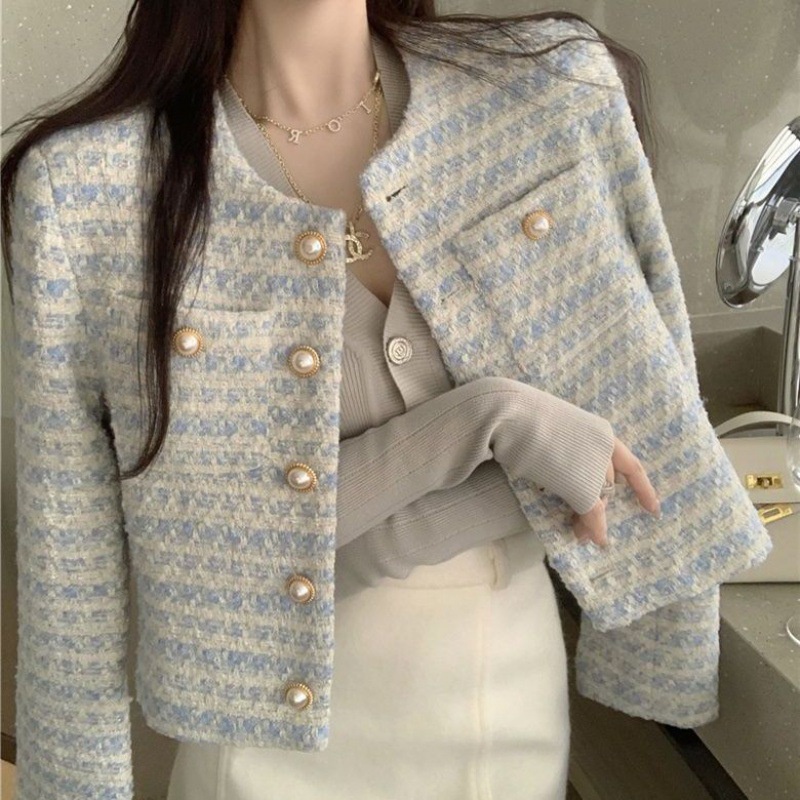 Winter Jackets 2023 Woman Thick Warm Casual Big Pocket Tweed Coat Temperament Turn-down Collar Korean Fashion Long Coat Women
