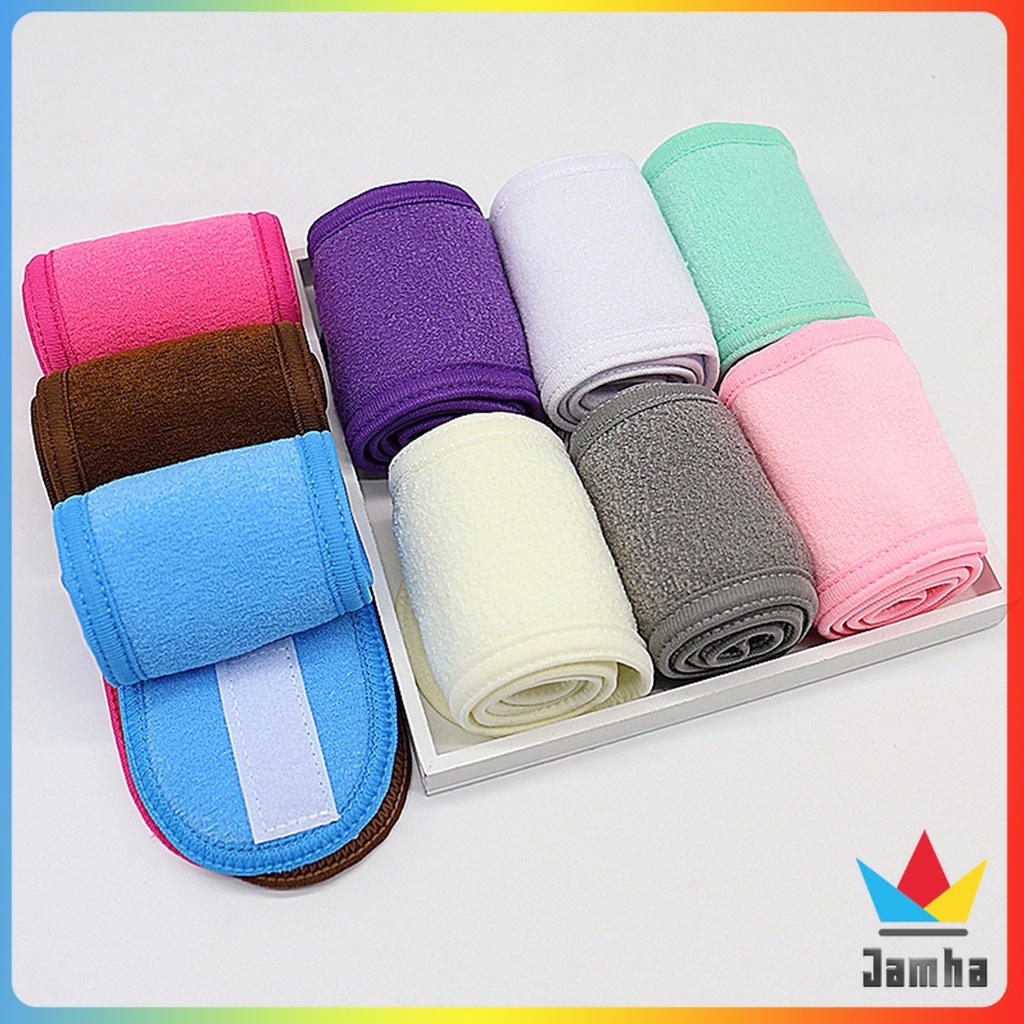 Jamha Women's Adjustable Elastic Headband Velcro Facial Wash Headband ...