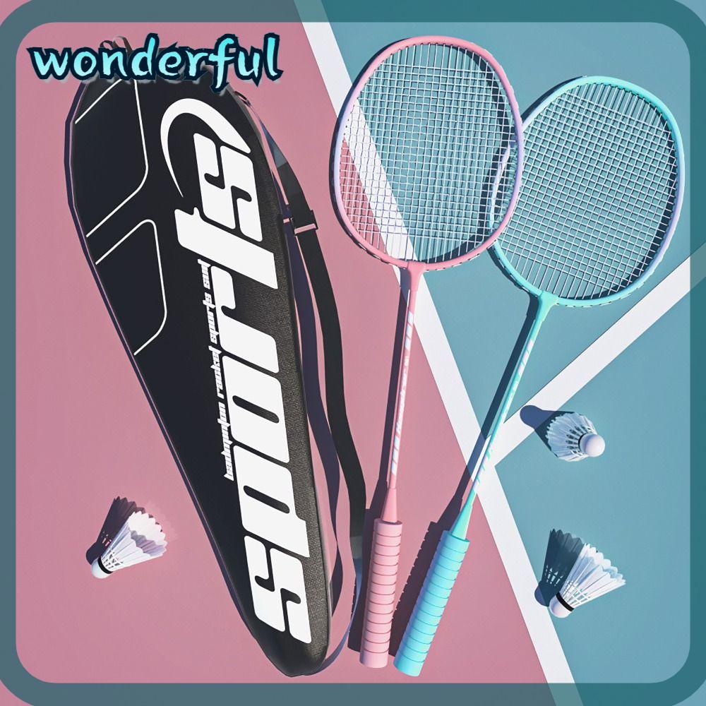 WONDER Badminton Rackets, Carrying Bag High Resilience Double Racquet