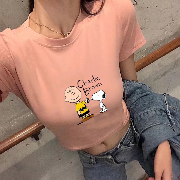 white crop top for women summer fashion tshirt for woman top clothes casual  short sleeve crop top