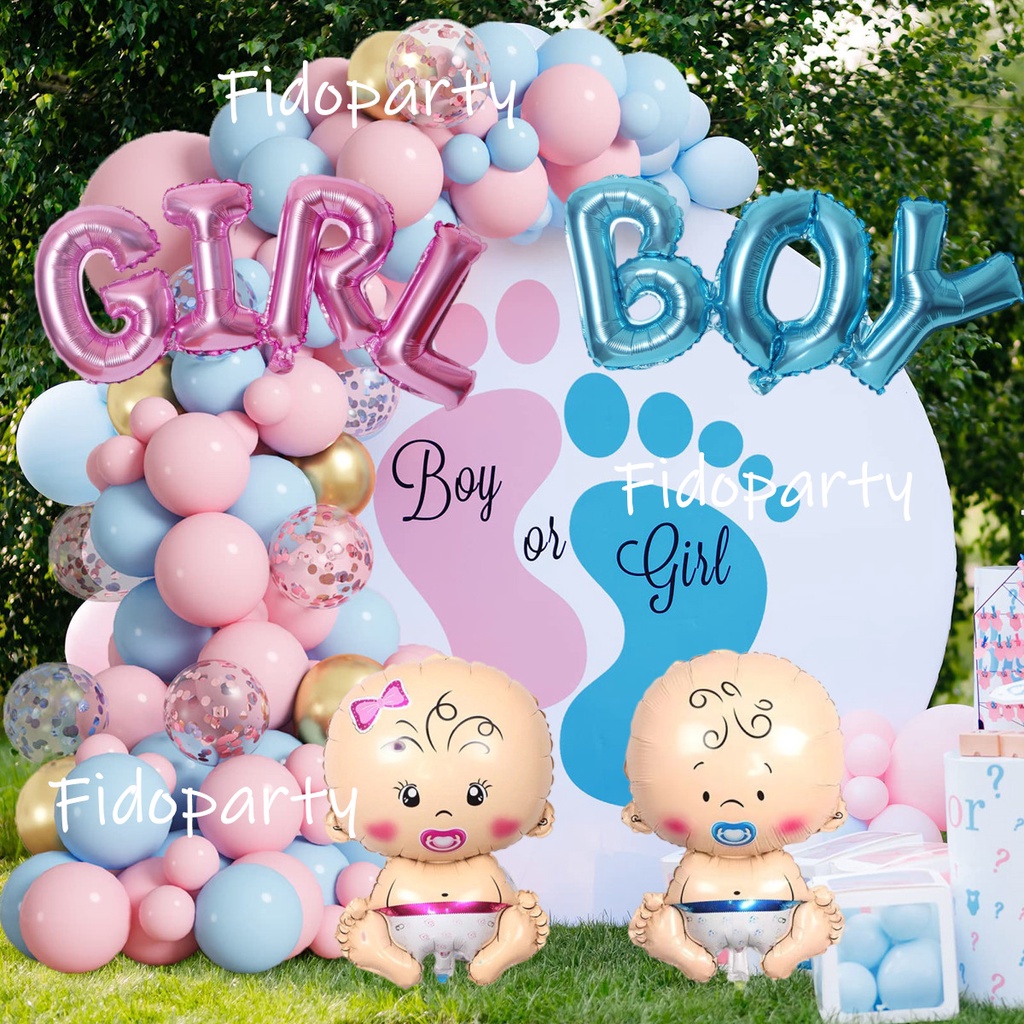 Pink Blue Gender Reveal Balloons Garland Arch Kit Birthday Party