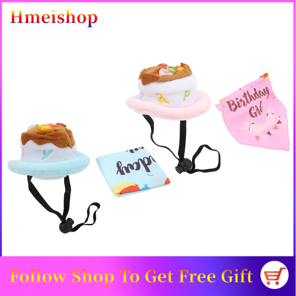 Hmeishop Dog Birthday Suit Cake Hat And Scarf Pet Party Decor Costume ...