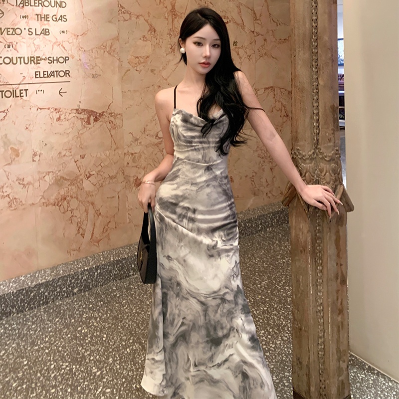 Imported Korean Halter Neck Shimmer Maxi Party Dress for Women – Wholesale main image 1