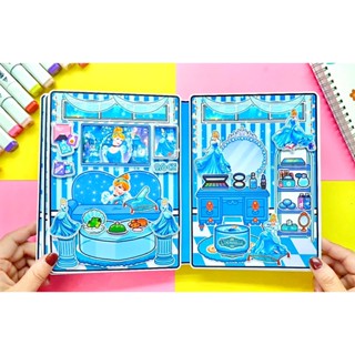 Toca Life World Quiet Book Cinderella paper doll house book set toca ...