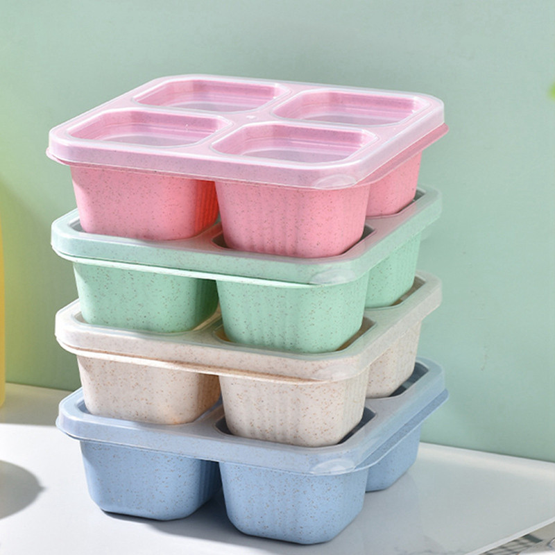 FAUSE Bento Box Adult Lunch Box - 4 Pack, 4 - Compartment Meal Prep ...