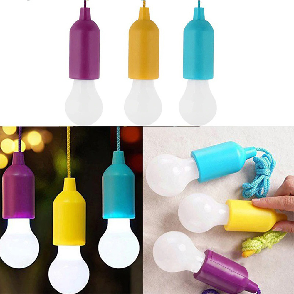 OZ Outdoor LED Hanging Light Bulb Battery Powered Colorful Garden Pull ...