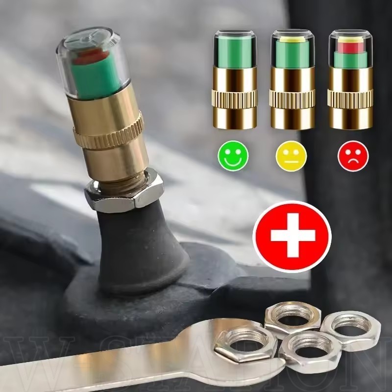 9Pcs/Set Car Tire Pressure Indicator Kit - Tyre Pressure Warning Cap ...