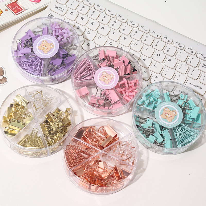 Macaron Color Large and Small Binder Clips Multifunctional Tail Clip ...