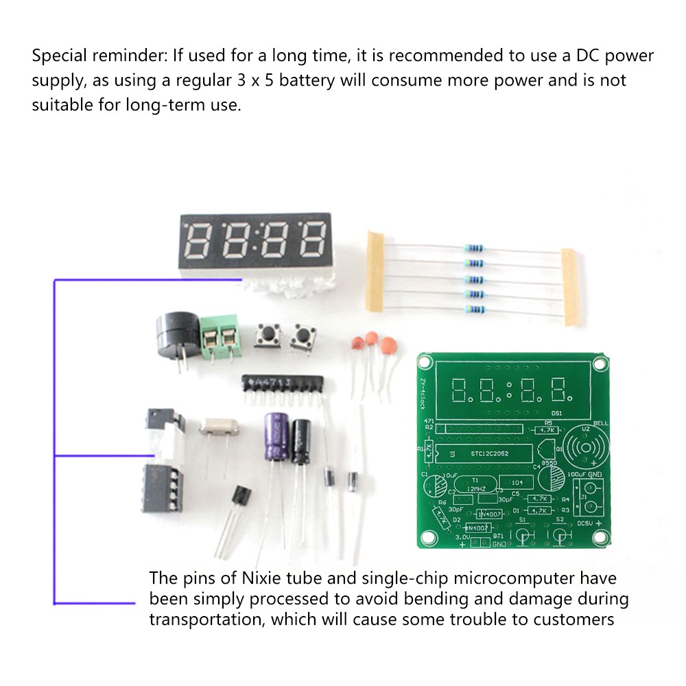 DIY Electronic Clock kit 4 Digital Tube LED time Display DIY soldering ... Circuit Diagram