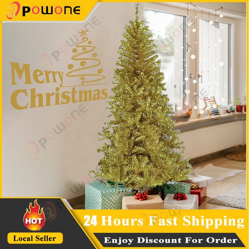 2024 New Christmas Tree Gold Color Christmas Tree Thick PVC Xmas