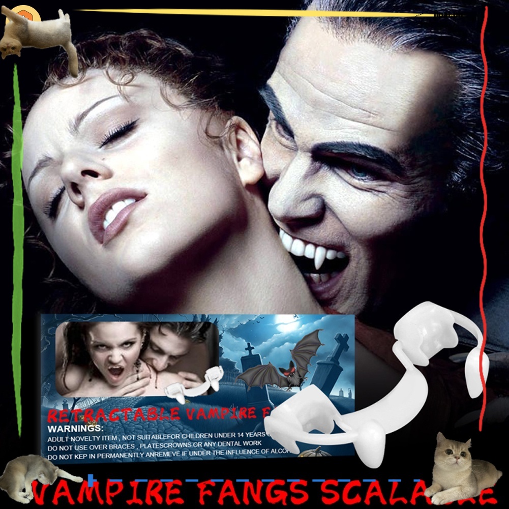 Halloween Teeth Decor Vampire Dentures Zombie Teeth Soft Silicone ...