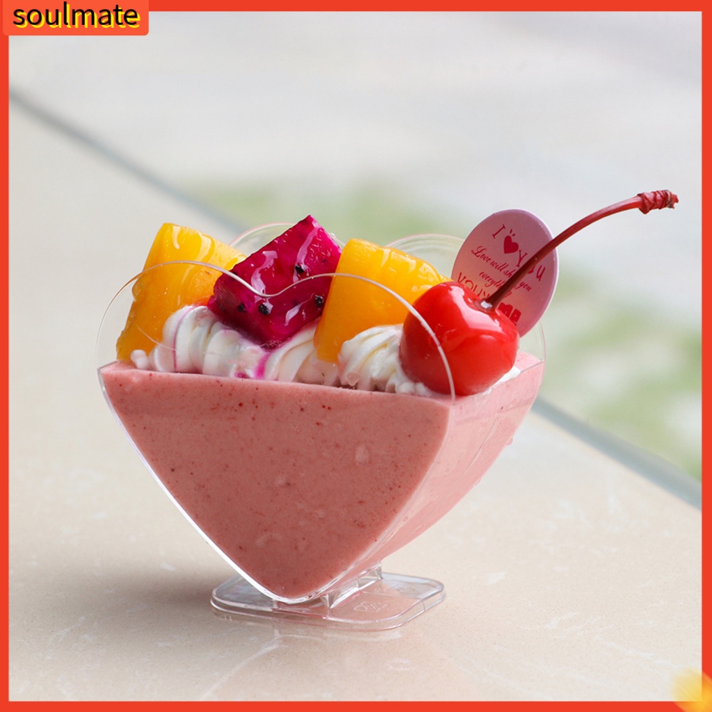 soulmate| 20Pcs/Set Dessert Bowl Heart Shaped Wide Opening Plastic Mini ...