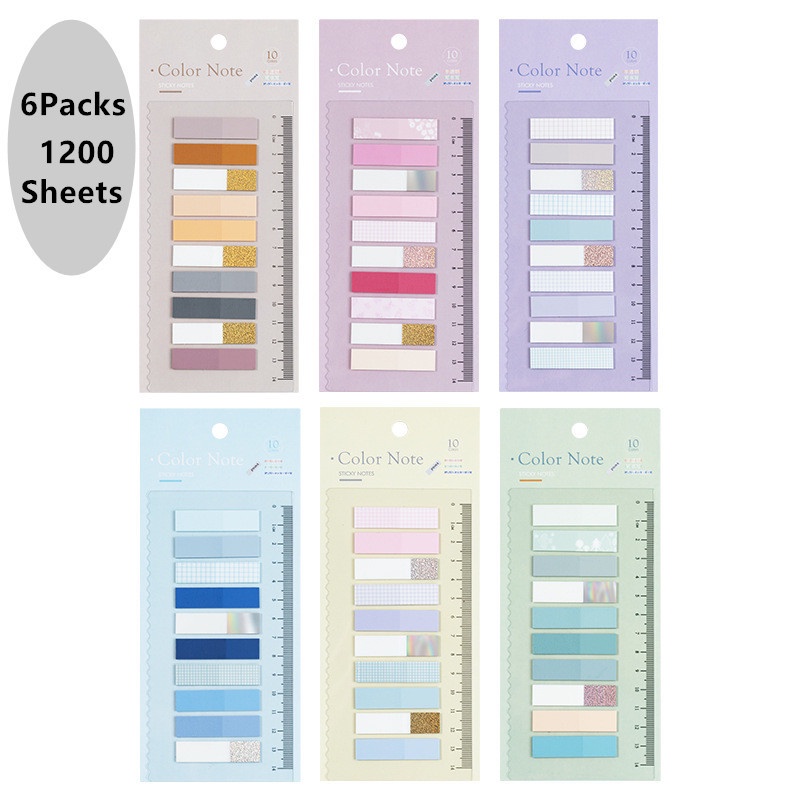 1200 Sheets Transparent Sticky Notes Self-Adhesive BookMarker Posted It ...