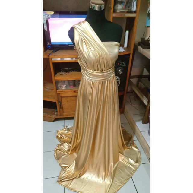 Metallic gold shop infinity dress