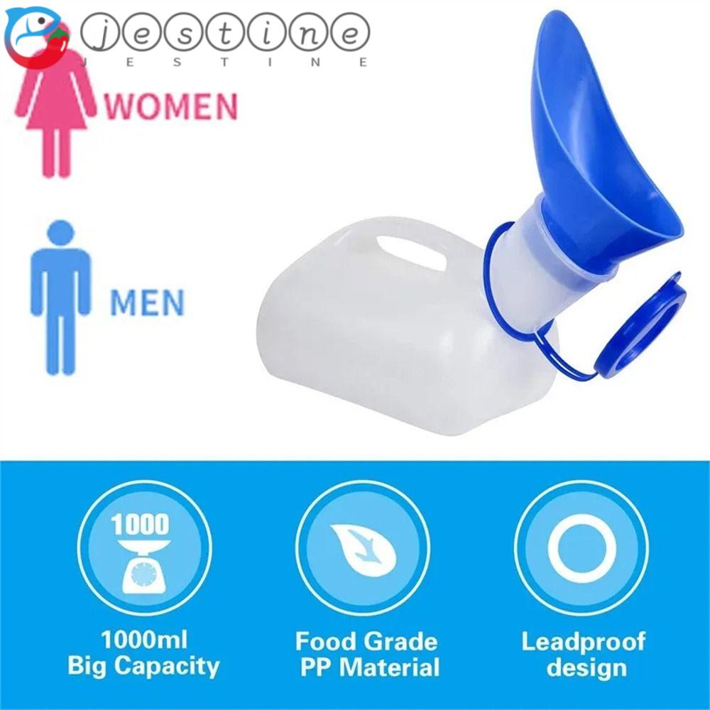 JESTINE Mobile Toilet, 1000ml Pee Bottle Journey Urinal, Camping