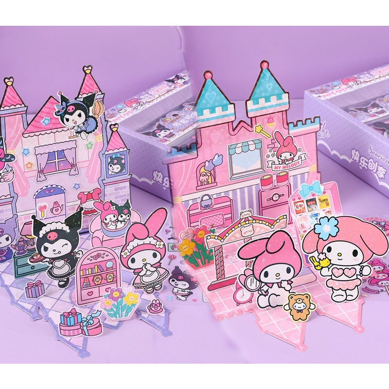 Sanrio 3D Castle Quiet Book Melody Kuromi Cinnamoroll Pochacco Girl ...