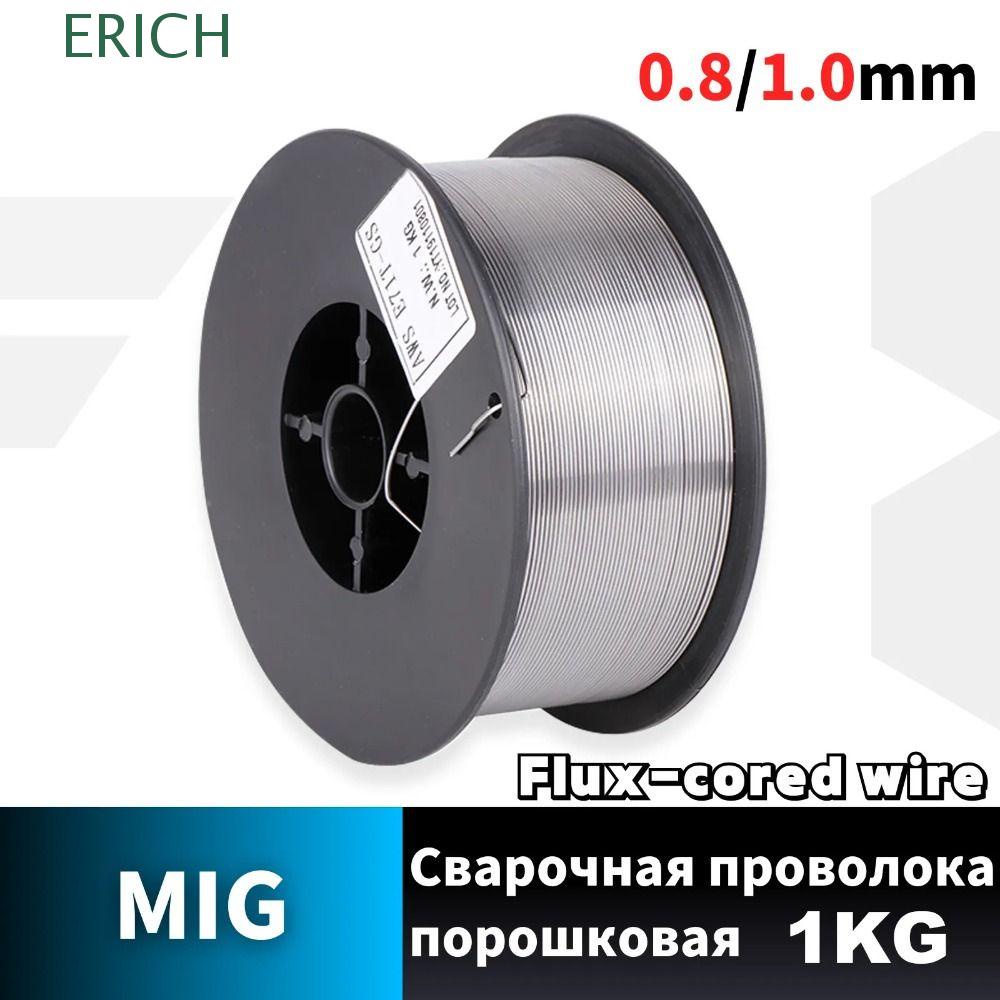 ERICH Gasless Wire, Flux Cored No Gas Welding Wire, Disposable Selfshielded MIG Steel 0.8mm/1