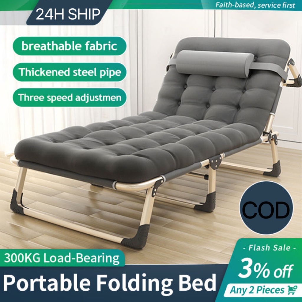 COD on sale Folding Bed single heavy duty Outdoor adjustable