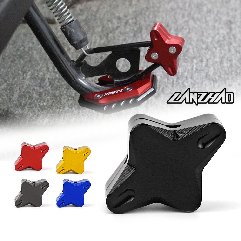 REZIN Fit For YAMAHA NMAX155 NMAX125 NMAX 155 125 2020 Motorcycle Aluminum Kickstand Foot Side Extension Pad Support Plate Enlarge Stand Accessory ( Size : Red