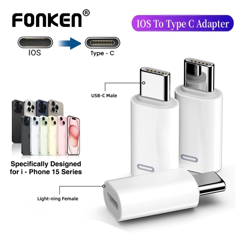 Fonken Ios Female To Type C Male Adapter Mbps Aluminum Alloy Pd Fast