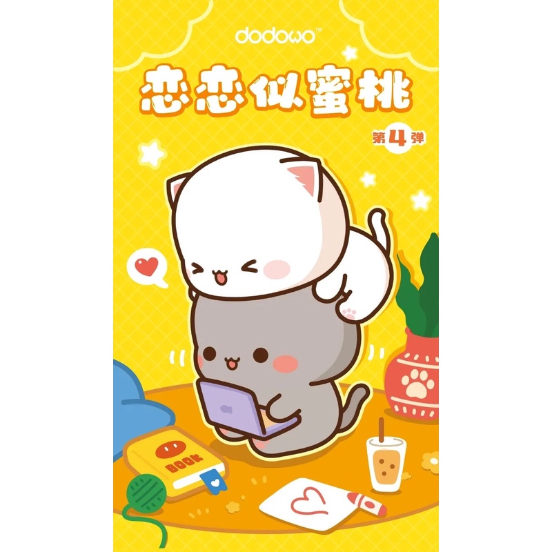 Mitao Cat Love Is Like A Peach Series Action Figure Toys Cartoon Model Cute Doll Home Decor