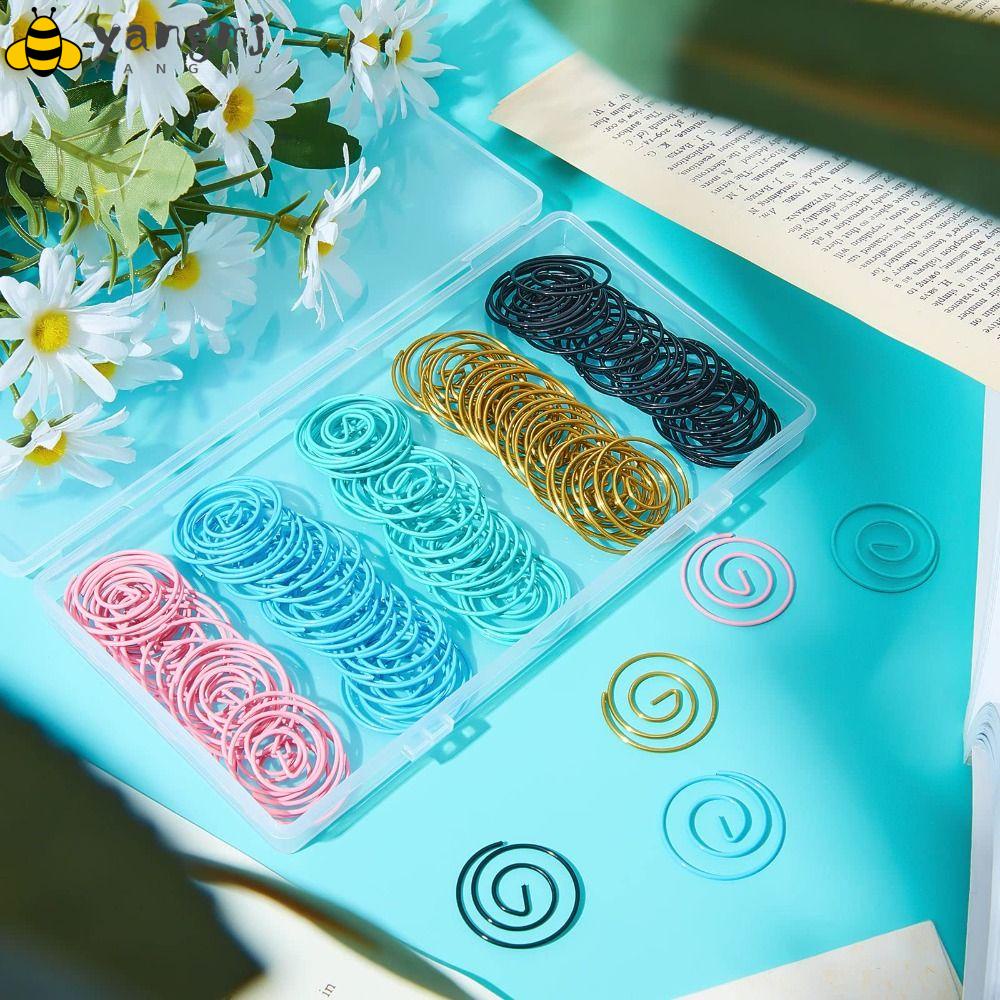 YANGMJ Paper Clips, Round Spiral Shaped Circular Bookmark, 100Pcs 5