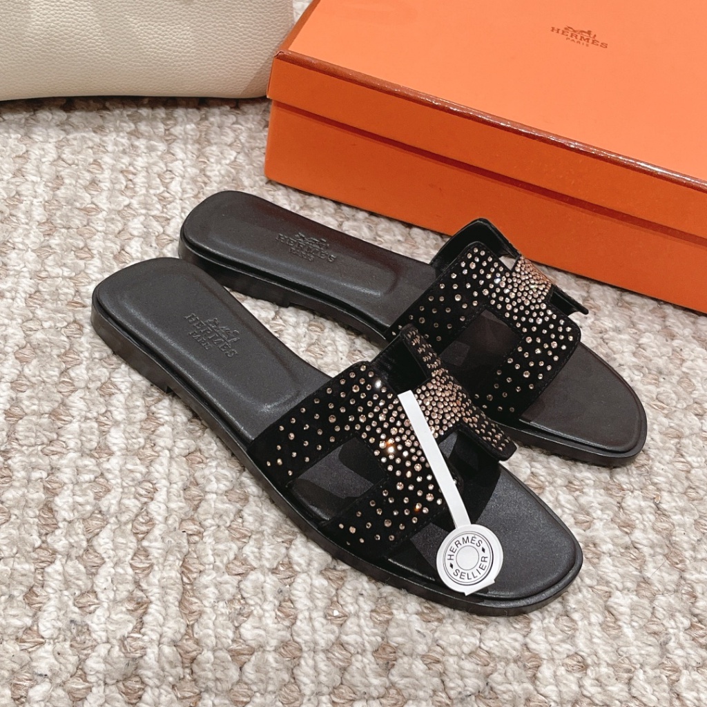 Hermes glitter sale slipper