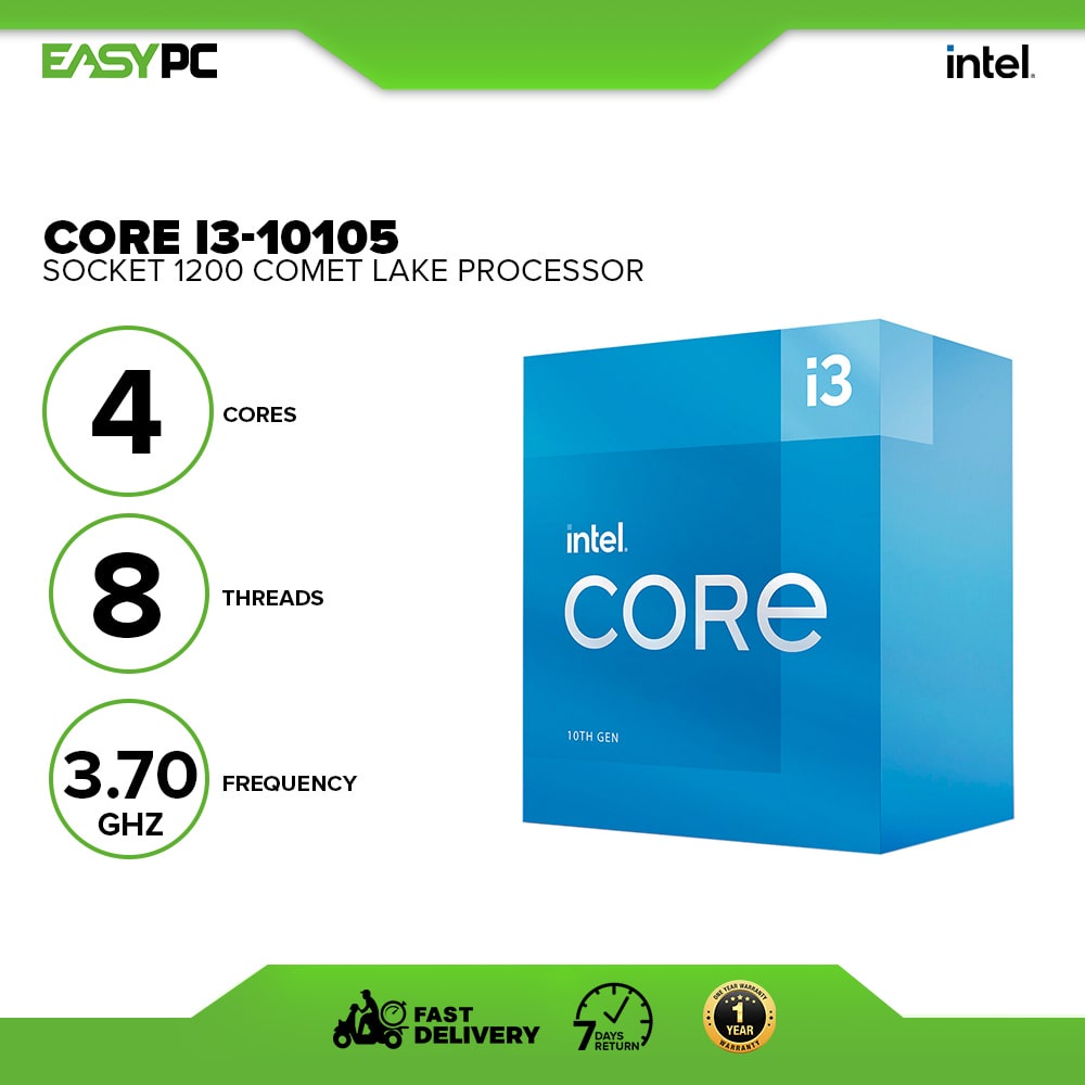 EasyPC| Intel Core I3-10105 Box, MPK and TTP Comet Lake Intel