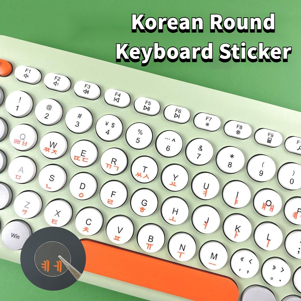Korean Keyboard Stickers Round Button Sticker Transparent Cute Keyboard Cover Notebook Desktop