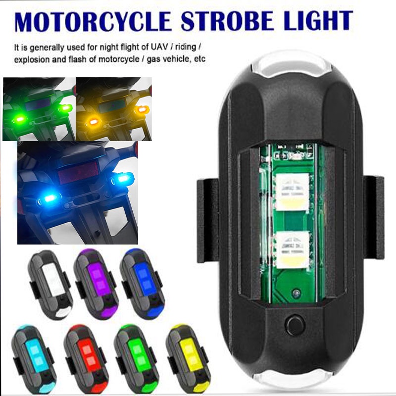 7 color motorcycle bike Rechargeable flashing lights bikes modified ...