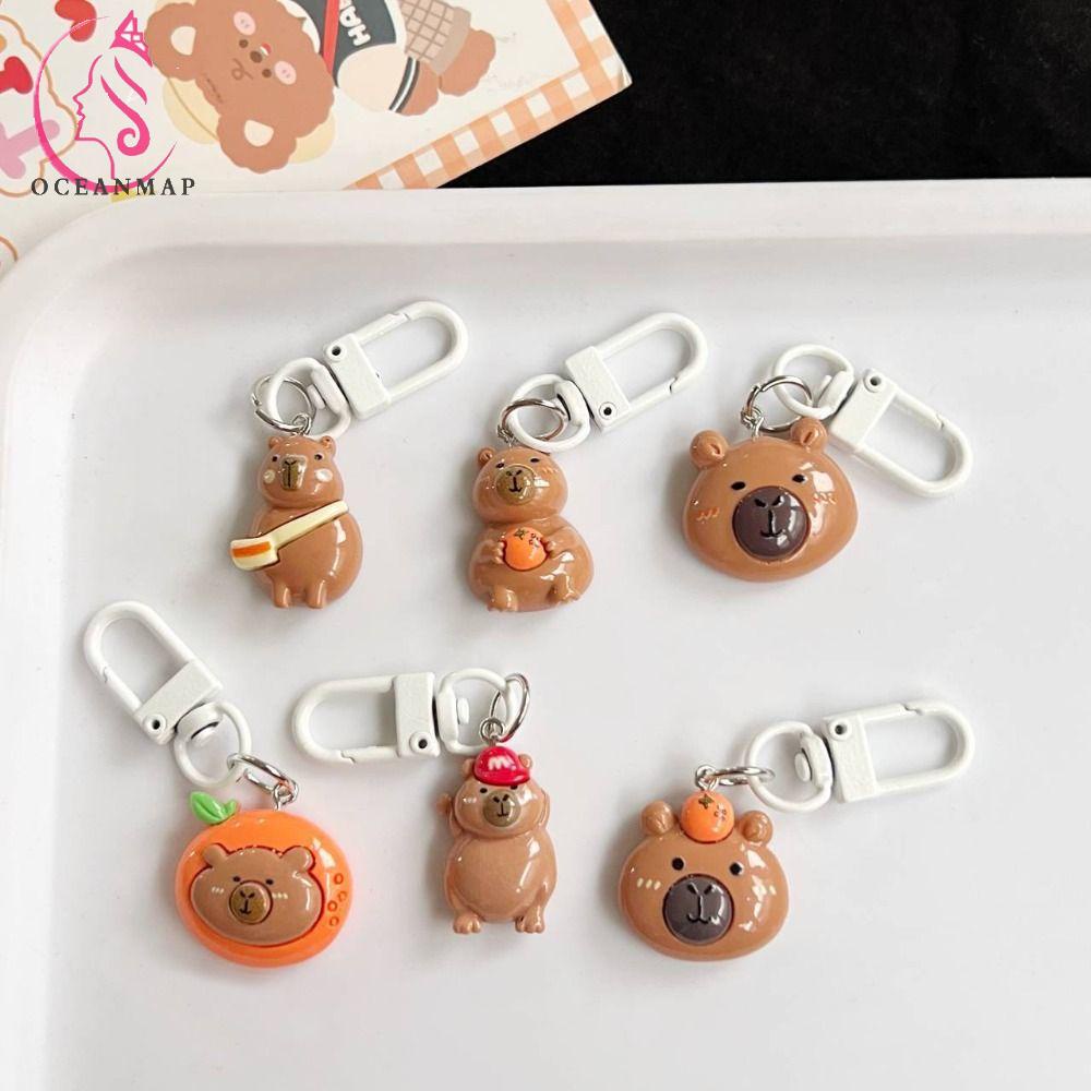 OCEANMAP Orange Capybara Keychain, Capybara Orange Capibara Bag Hanging ...