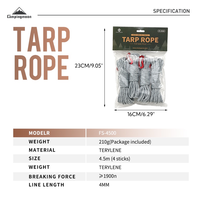 Campingmoon Tent Wind Rope Reflective Heavy Duty Buckle Tensioner Tarp ...