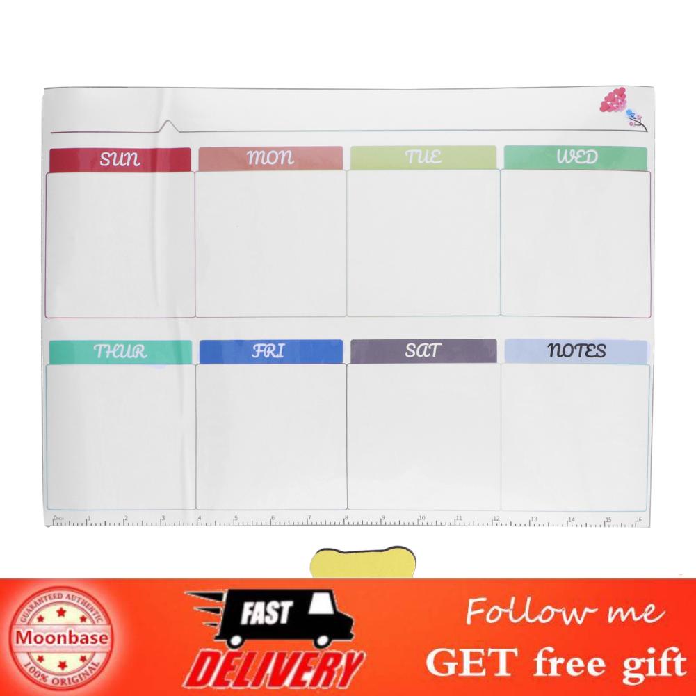 Moonbase Weekly Dry Erase Board Plan Whiteboard Sticker With Eraser For