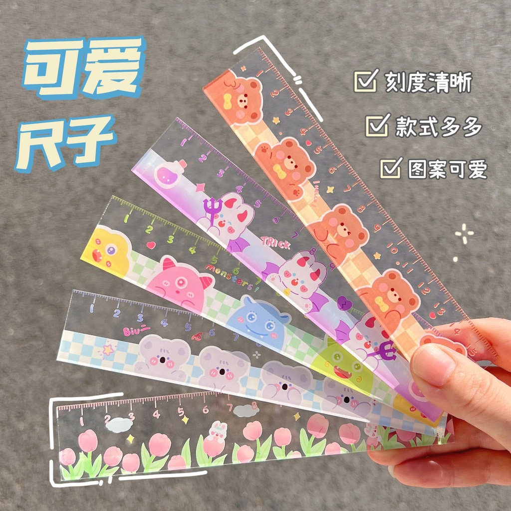 2024 New Style Ruler Student Girl Heart Scale Ruler Office Cultural ...