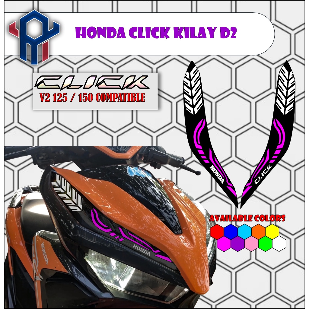 honda click v2 kilay design 2 printed laminated waterproof | Shopee ...