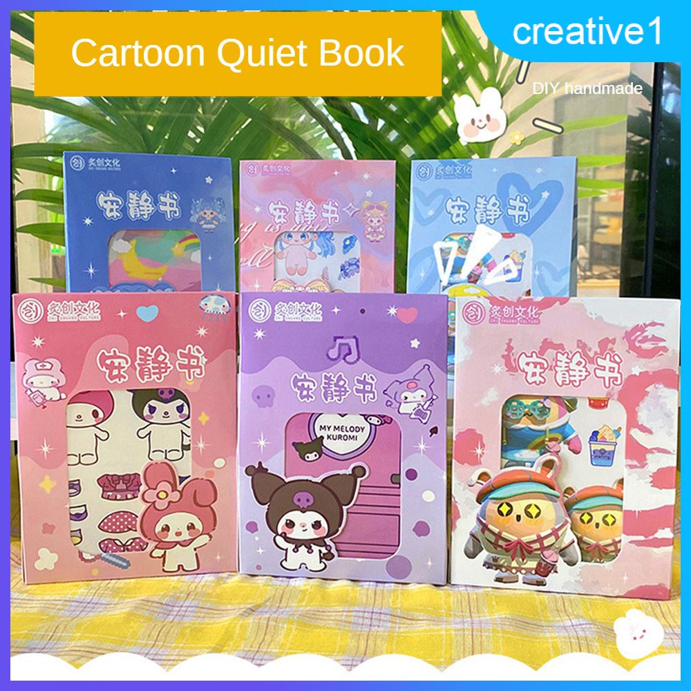 Sanrio DIY Quiet Book Kawaii Kuromi Mylody KT Cartoon Sticker Book