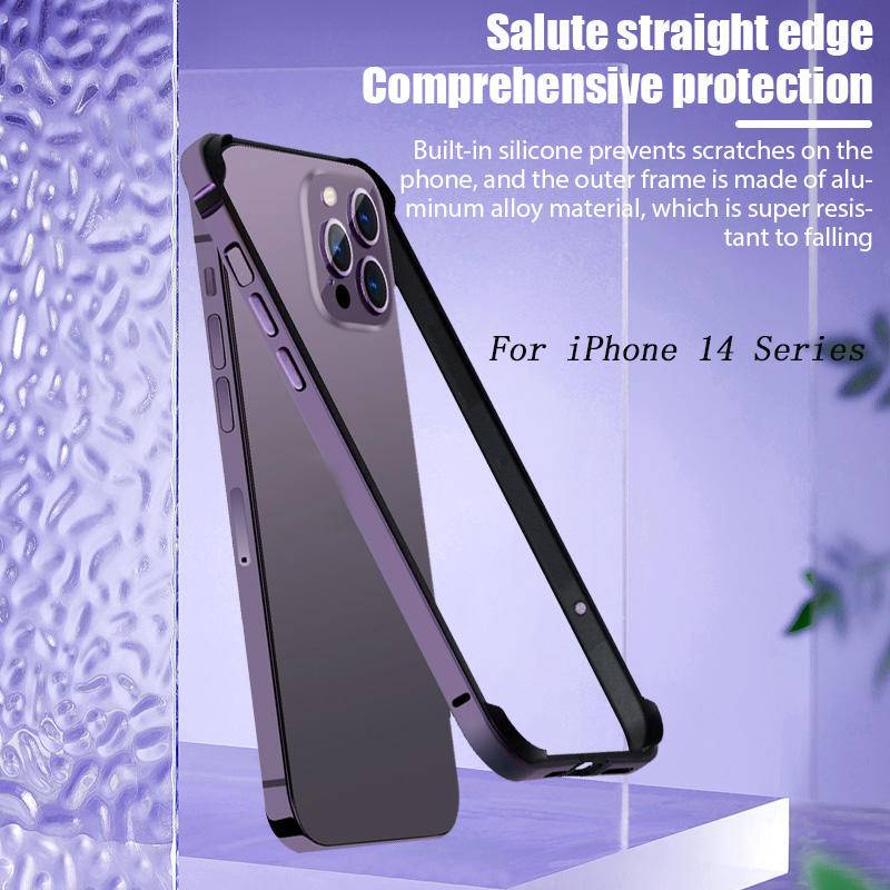 Side Frame Metal Case For iPhone 14 Pro Max Plus Aluminum Phone Bumper Case