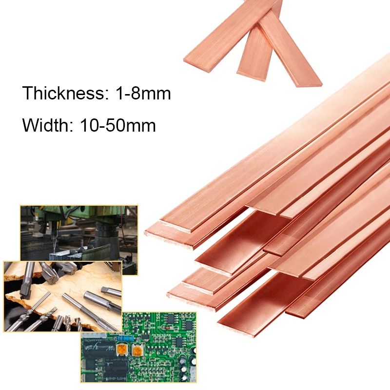 1pcs Pure Red Coppers Flat Metal Plate Coppers Flat Bar Thickness 1/1.5