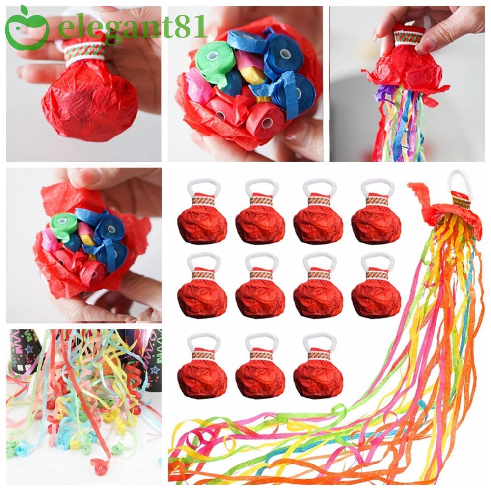 ELEGANT81 Hand Throw Ribbon Props, Confetti Streamers Paper Cracker